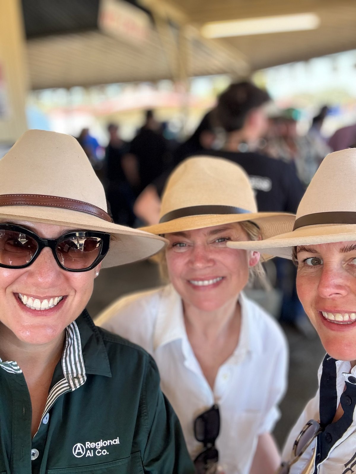 Fiona May, Tiffany Leahey and Hayley Urmston at Henty Field Days